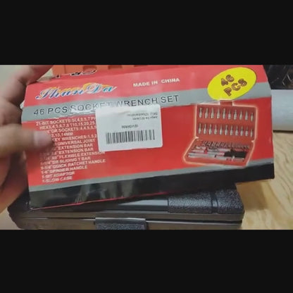 Mini Motosierra Eléctrica + Caja de Herramientas de 46 piezas