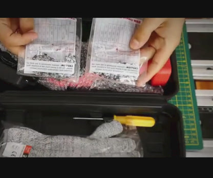 Mini Motosierra Eléctrica + Caja de Herramientas de 46 piezas